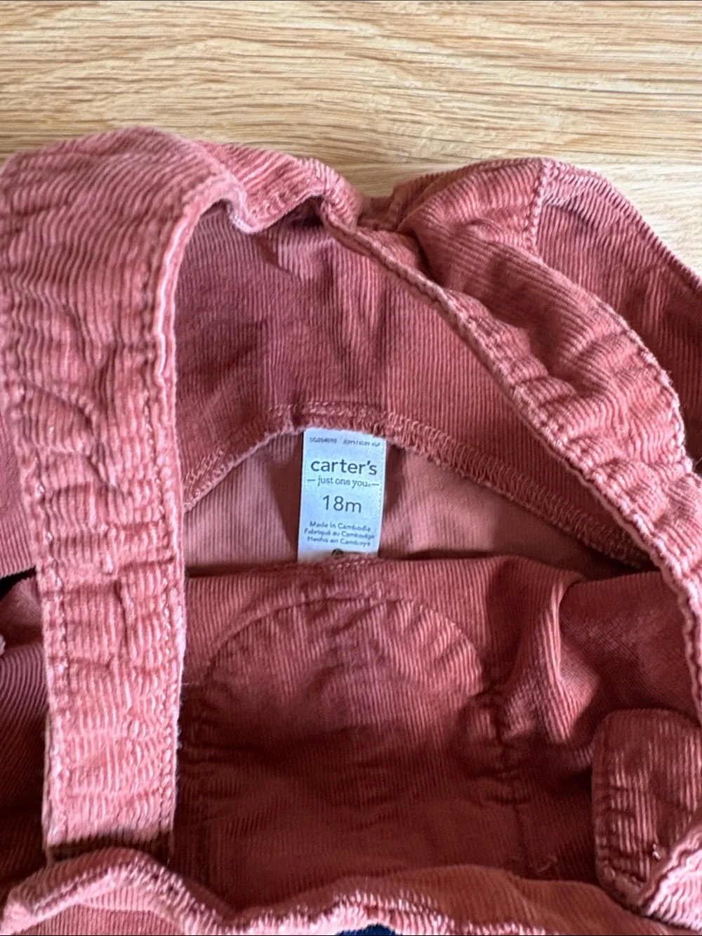 JUST ONE YOU, CARTERS | Rust Corduroy Overalls with Turkey Pocket Accents